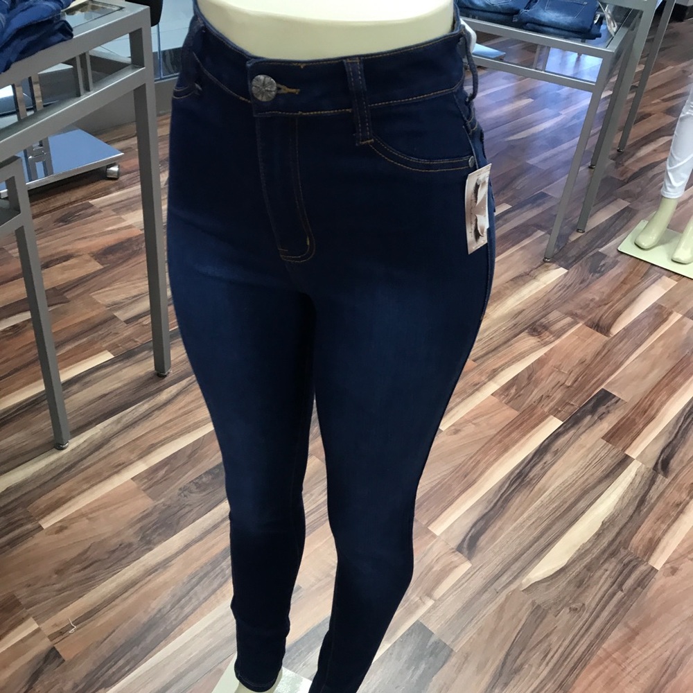 ‼️ Dark Highwaist Stretch Denim Jean High Rise - Picture 5 of 8